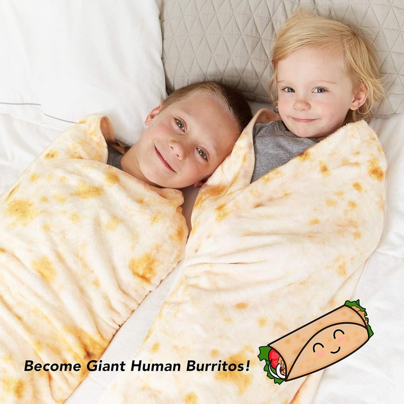SILUI Tortilla Burrito Blanket White Elephant Gifts for Kids Useful Baby Stuff Funny Novelty Food Throw Newborn Toddler Swaddle Blankets Soft Flannel Taco Wrap Blanket(41 Inches) - Image 5